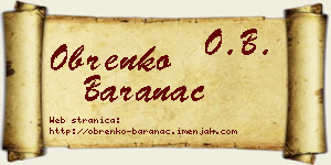 Obrenko Baranac vizit kartica